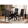 Baxton Studio Elira Modern and Contemporary Dark Brown Faux Leather Upholstered and Dark Brown Finished Wood 5-Piece Dining Set