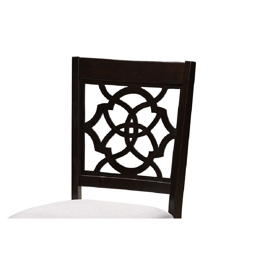 Baxton Studio Eliza Modern and Contemporary Grey Fabric Upholstered and Walnut Brown Finished Wood 5-Piece Dining Set