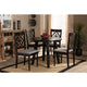 Baxton Studio Eliza Modern and Contemporary Grey Fabric Upholstered and Walnut Brown Finished Wood 5-Piece Dining Set
