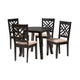 Baxton Studio Ellie Modern Beige Fabric and Dark Brown Finished Wood 5-Piece Dining Set WHI-Ellie-Sand-Dark-Brown-5PC-Dining-Set