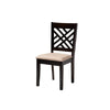 Baxton Studio Ellie Modern Beige Fabric and Dark Brown Finished Wood 5-Piece Dining Set WHI-Ellie-Sand-Dark-Brown-5PC-Dining-Set