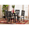 Baxton Studio Ellie Modern Beige Fabric and Dark Brown Finished Wood 5-Piece Dining Set WHI-Ellie-Sand-Dark-Brown-5PC-Dining-Set