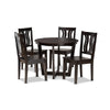 Baxton Studio Elodia Modern and Contemporary Transitional Dark Brown Finished Wood 5-Piece Dining Set WHI-Elodia-Dark-Brown-5PC-Dining-Set