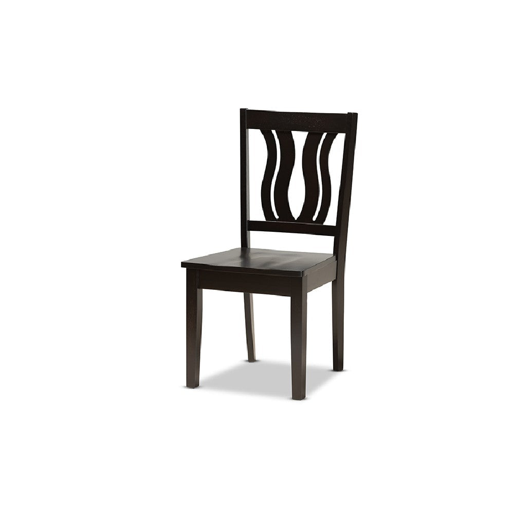 Baxton Studio Elodia Modern and Contemporary Transitional Dark Brown Finished Wood 5-Piece Dining Set WHI-Elodia-Dark-Brown-5PC-Dining-Set