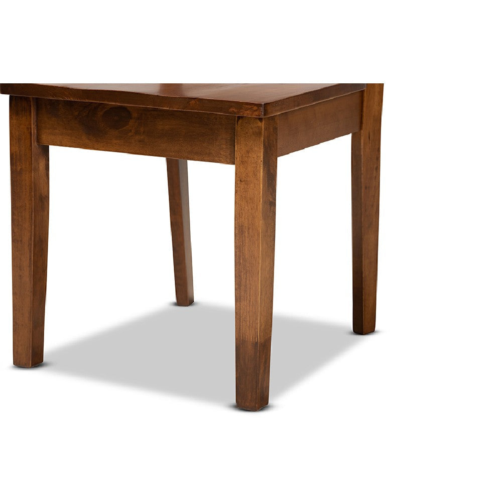 Baxton Studio Elodia Modern and Contemporary Transitional Walnut Brown Finished Wood 5-Piece Dining Set