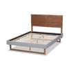 Baxton Studio Eloise Rustic Modern Light Grey Fabric Upholstered and Ash Walnut Brown Finished Wood Full Size Platform Bed
