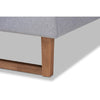 Baxton Studio Eloise Rustic Modern Light Grey Fabric Upholstered and Ash Walnut Brown Finished Wood Queen Size Platform Bed