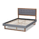 Baxton Studio Emele Modern Transitional Dark Grey Fabric Upholstered and Ash Walnut Brown Finished Wood Queen Size Platform Bed