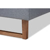 Baxton Studio Emele Modern Transitional Dark Grey Fabric Upholstered and Ash Walnut Brown Finished Wood Queen Size Platform Bed