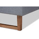 Baxton Studio Emele Modern Transitional Dark Grey Fabric Upholstered and Ash Walnut Brown Finished Wood Queen Size Platform Bed
