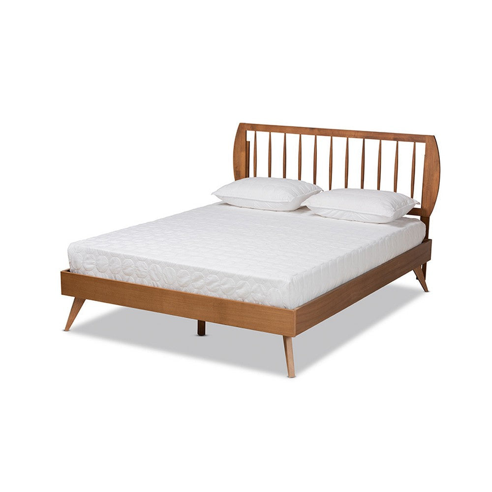 Baxton Studio Emiko Modern and Contemporary Walnut Brown Finished Wood Full Size Platform Bed