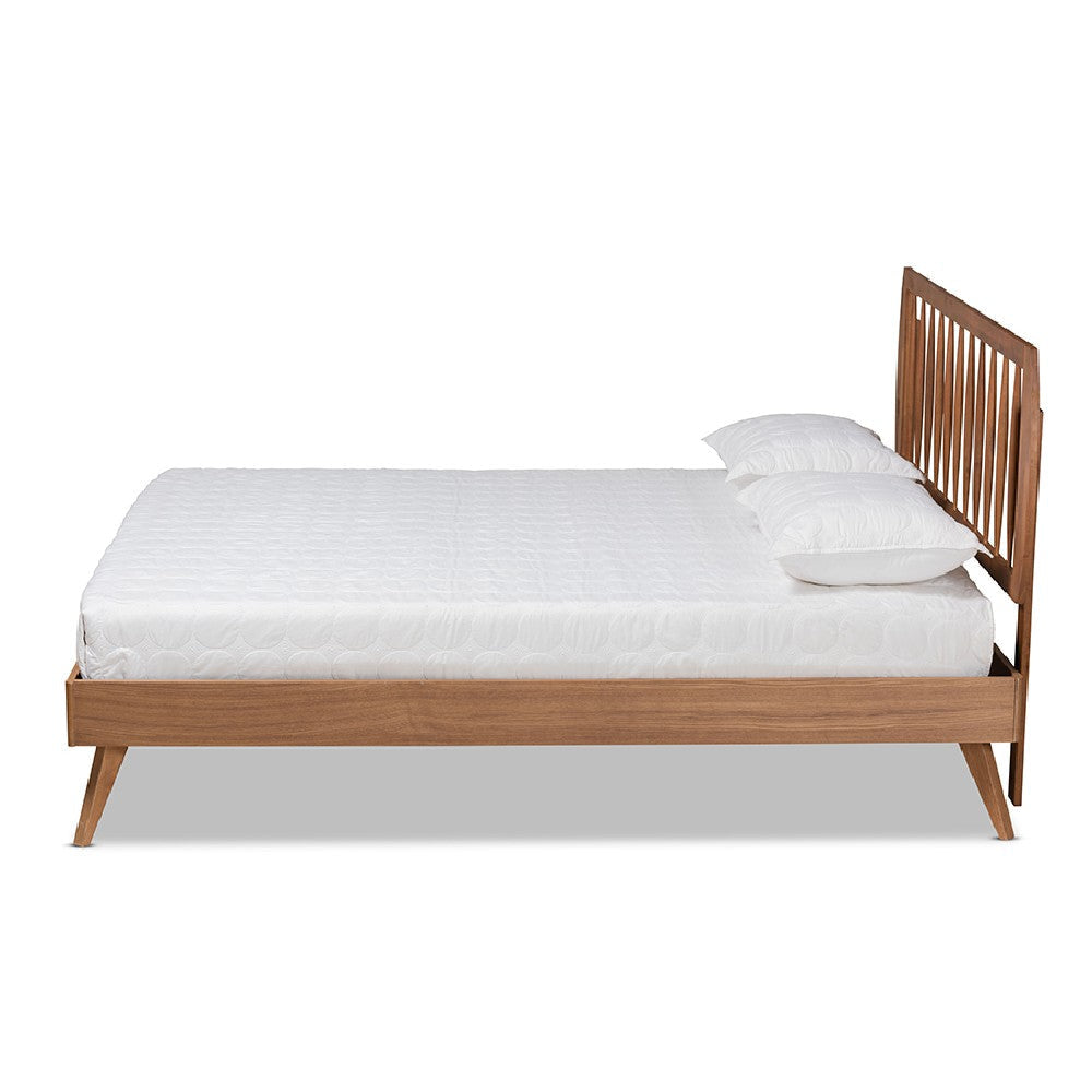 Baxton Studio Emiko Modern and Contemporary Walnut Brown Finished Wood King Size Platform Bed