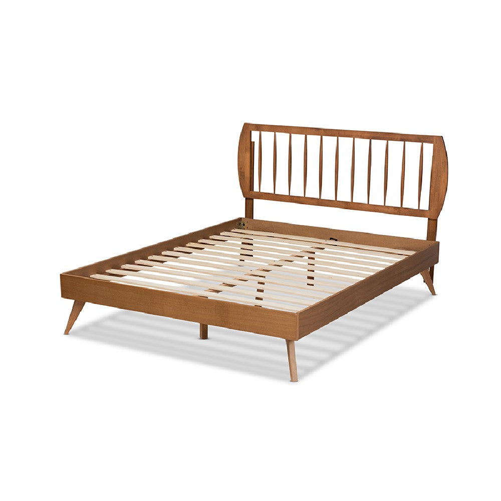 Baxton Studio Emiko Modern and Contemporary Walnut Brown Finished Wood King Size Platform Bed