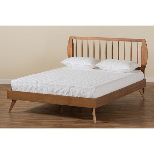 Baxton Studio Emiko Modern and Contemporary Walnut Brown Finished Wood King Size Platform Bed