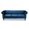 Baxton Studio Emma Traditional and Transitional Navy Blue Velvet Fabric Upholstered and Button Tufted Chesterfield Sofa