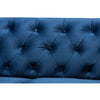 Baxton Studio Emma Traditional and Transitional Navy Blue Velvet Fabric Upholstered and Button Tufted Chesterfield Sofa