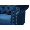 Baxton Studio Emma Traditional and Transitional Navy Blue Velvet Fabric Upholstered and Button Tufted Chesterfield Sofa