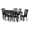 Baxton Studio Erion Modern and Contemporary Dark Brown Finished Wood 7-Piece Dining Set