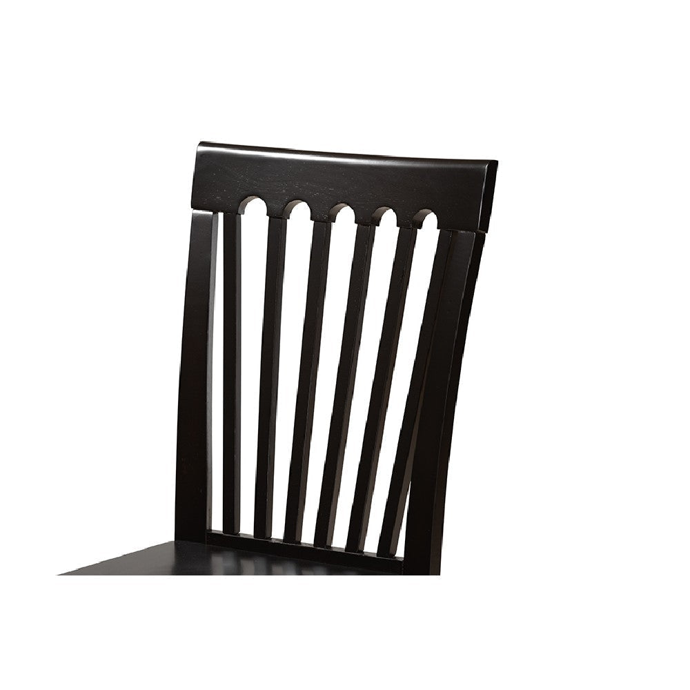 Baxton Studio Erion Modern and Contemporary Dark Brown Finished Wood 7-Piece Dining Set