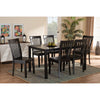 Baxton Studio Erion Modern and Contemporary Dark Brown Finished Wood 7-Piece Dining Set
