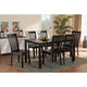 Baxton Studio Erion Modern and Contemporary Dark Brown Finished Wood 7-Piece Dining Set