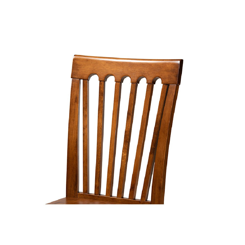 Baxton Studio Erion Modern and Contemporary Walnut Brown Finished Wood 5-Piece Dining Set