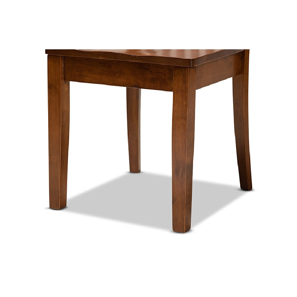 Baxton Studio Erion Modern and Contemporary Walnut Brown Finished Wood 5-Piece Dining Set