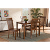 Baxton Studio Erion Modern and Contemporary Walnut Brown Finished Wood 5-Piece Dining Set