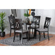 Baxton Studio Estelle Modern Grey Fabric and Dark Brown Finished Wood 5-Piece Dining Set