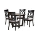 Baxton Studio Estelle Modern Grey Fabric and Dark Brown Finished Wood 5-Piece Dining Set