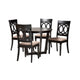 Baxton Studio Estelle Modern Beige Fabric and Dark Brown Finished Wood 5-Piece Dining Set