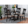 Baxton Studio Estelle Modern Beige Fabric and Dark Brown Finished Wood 5-Piece Dining Set