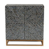 Baxton Studio Belenus Modern Bohemian Two-Tone Black and Grey Mother of Pearl and Gold Metal Storage Cabinet WHI-F232-FT52-Wooden-Cabinet