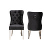 Baxton Studio Honora Contemporary Glam and Luxe Black Velvet Fabric and Silver Metal 2-Piece Dining Chair Set