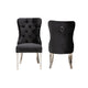 Baxton Studio Honora Contemporary Glam and Luxe Black Velvet Fabric and Silver Metal 2-Piece Dining Chair Set