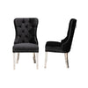 Baxton Studio Honora Contemporary Glam and Luxe Black Velvet Fabric and Silver Metal 2-Piece Dining Chair Set