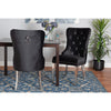 Baxton Studio Honora Contemporary Glam and Luxe Black Velvet Fabric and Silver Metal 2-Piece Dining Chair Set