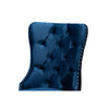 Baxton Studio Honora Contemporary Glam and Luxe Navy Blue Velvet Fabric and Silver Metal 2-Piece Dining Chair Set