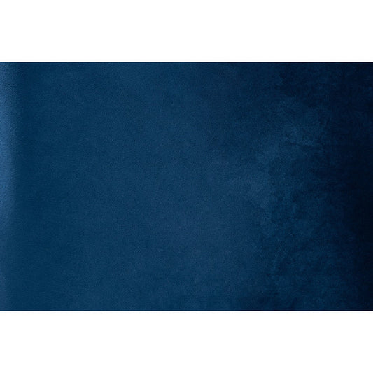 Baxton Studio Honora Contemporary Glam and Luxe Navy Blue Velvet Fabric and Silver Metal 2-Piece Dining Chair Set