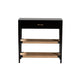 bali & pari Freya Modern Bohemian Black Finished Bayur Wood 1-Drawer Console Table WHI-FIB3-Console
