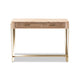 Baxton Studio Lafoy Modern and Contemporary Natural Brown Finished Wood and Gold Finished 2-Drawer Console Table