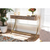 Baxton Studio Lafoy Modern and Contemporary Natural Brown Finished Wood and Gold Finished 2-Drawer Console Table
