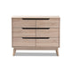 Baxton Studio Fella Mid-Century Modern Two-Tone Oak and Grey Wood 6-Drawer Dresser WHI-FLDT00805-Hana-Oak-Dark-Grey-Dresser