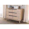 Baxton Studio Fella Mid-Century Modern Two-Tone Oak and Grey Wood 6-Drawer Dresser WHI-FLDT00805-Hana-Oak-Dark-Grey-Dresser
