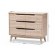 Baxton Studio Fella Mid-Century Modern Two-Tone Oak and Grey Wood 6-Drawer Dresser