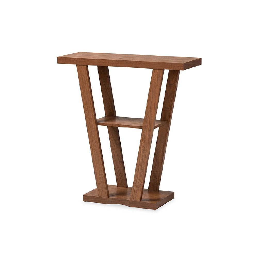 Baxton Studio Boone Modern and Contemporary Walnut Brown Finished Wood Console Table WHI-FP-01-Walnut-Console