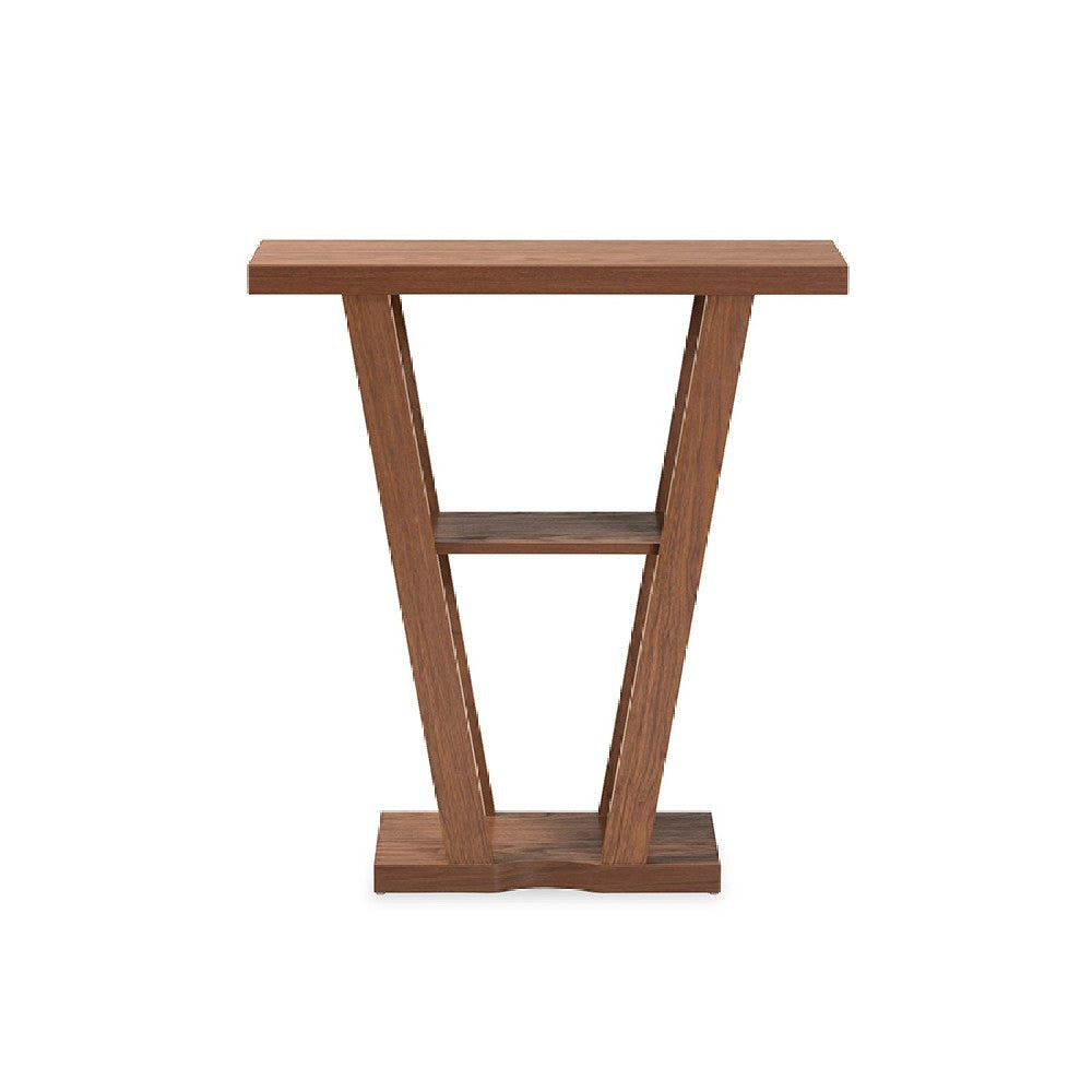 Baxton Studio Boone Modern and Contemporary Walnut Brown Finished Wood Console Table WHI-FP-01-Walnut-Console