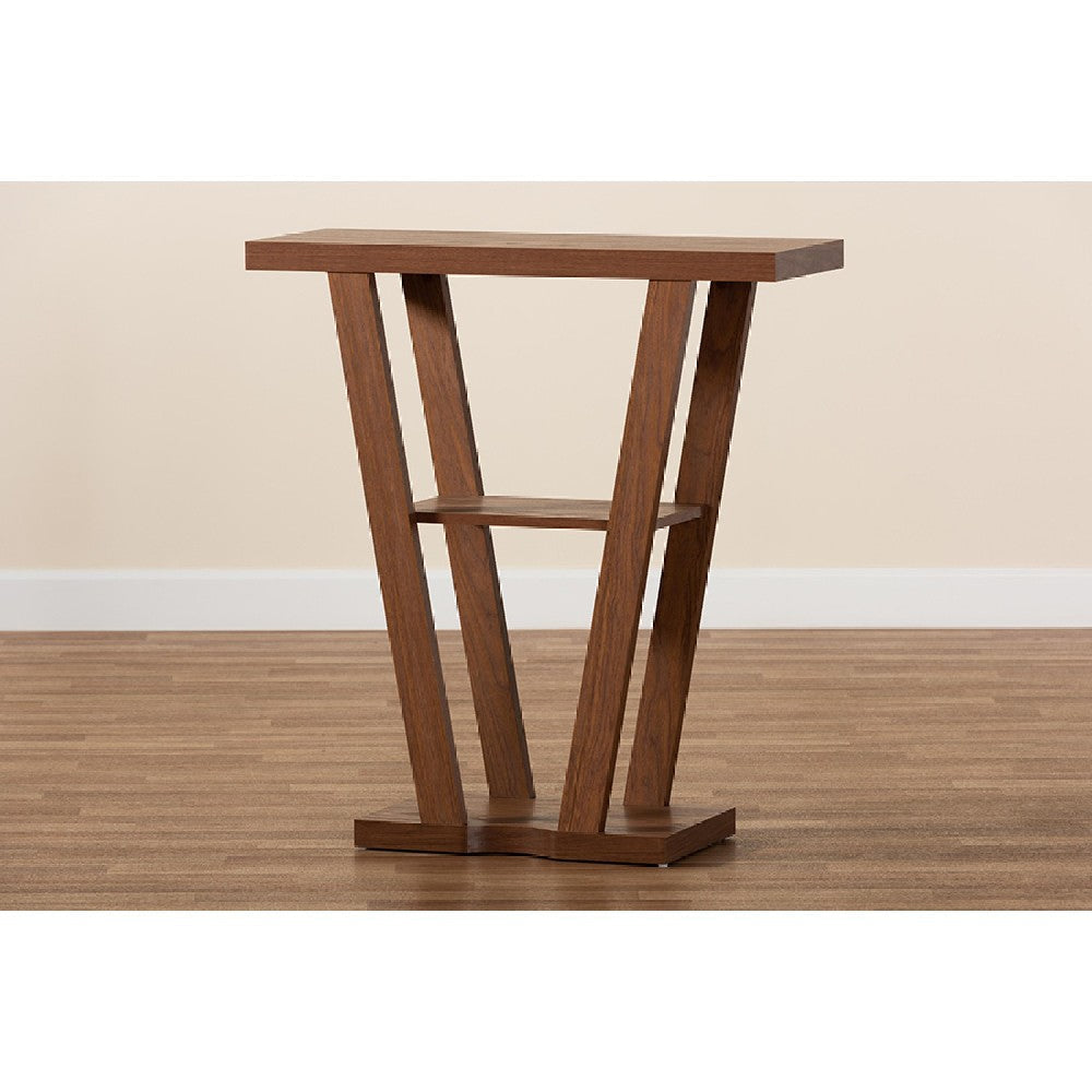 Baxton Studio Boone Modern and Contemporary Walnut Brown Finished Wood Console Table WHI-FP-01-Walnut-Console