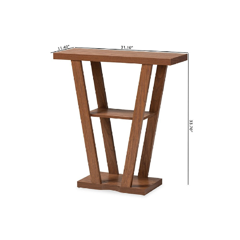 Baxton Studio Boone Modern and Contemporary Walnut Brown Finished Wood Console Table
