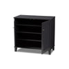 Baxton Studio Coolidge Modern and Contemporary Dark Grey Finished 4-Shelf Wood Shoe Storage Cabinet WHI-FP-01LV-Dark-Grey